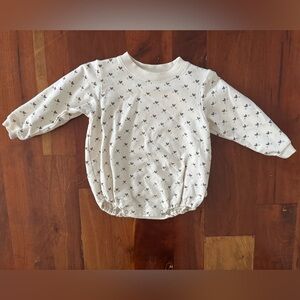 Quincy Mae Heart Sweatshirt Romper